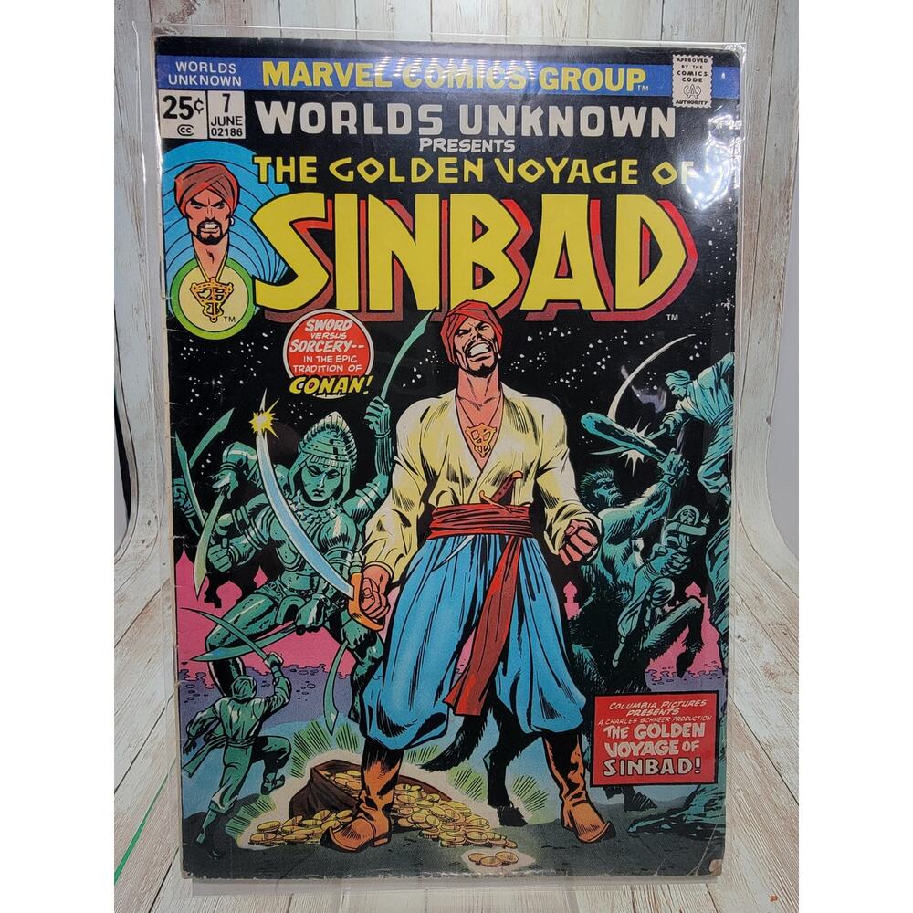 Worlds Unknown #7 (1974) - Golden Voyage of Sinbad Movie Adaptation